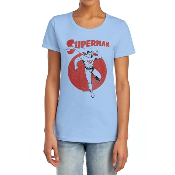 Superman Vintage Sphere Women's T Shirt, Light Blue, 2X-Large