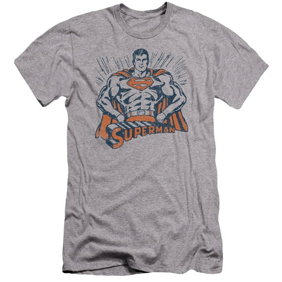 Superman - Vintage Stance - Premium Slim Fit Short Sleeve Shirt - Large