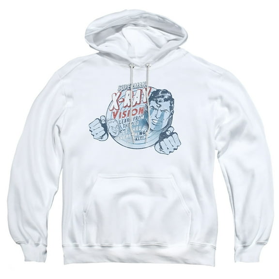 Superman Vintage X-Ray Vision Adult Pull-Over Hoodie, White, 2X-Large