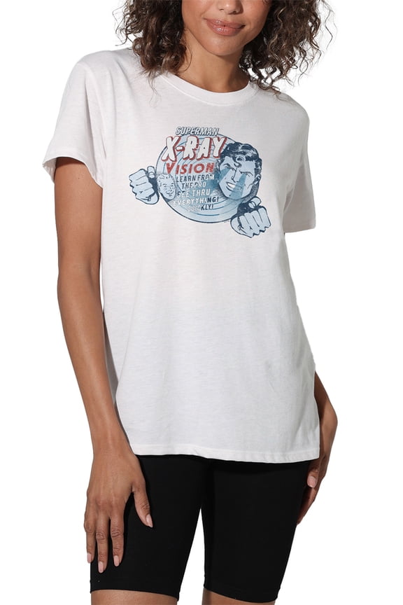 Superman Vintage X-Ray Vision Women's Loose T-Shirt, White, 2X-Large