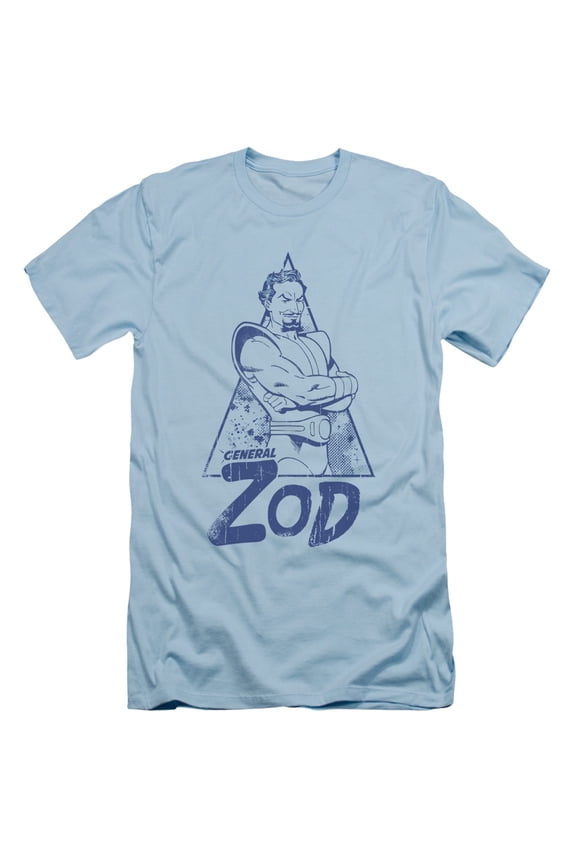 Superman Vintage Zod Adult 30/1 T-Shirt Light Blue