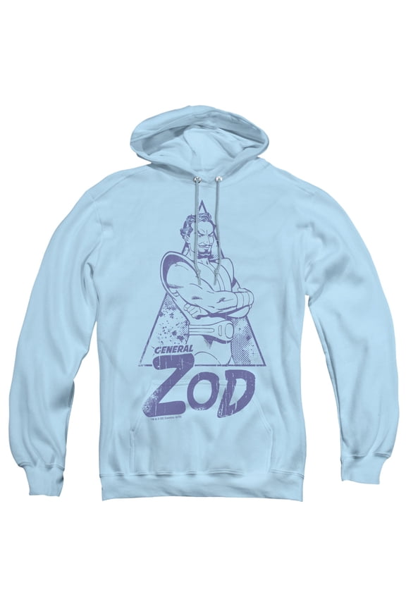 Superman Vintage Zod Adult Pullover Hoodie Sweatshirt Light Blue
