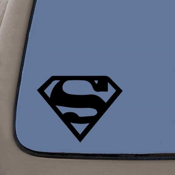 Superman Vinyl Decal Sticker | 5.5-Inches | Black Decal | Car Truck Van SUV Laptop Macbook Wall Decals