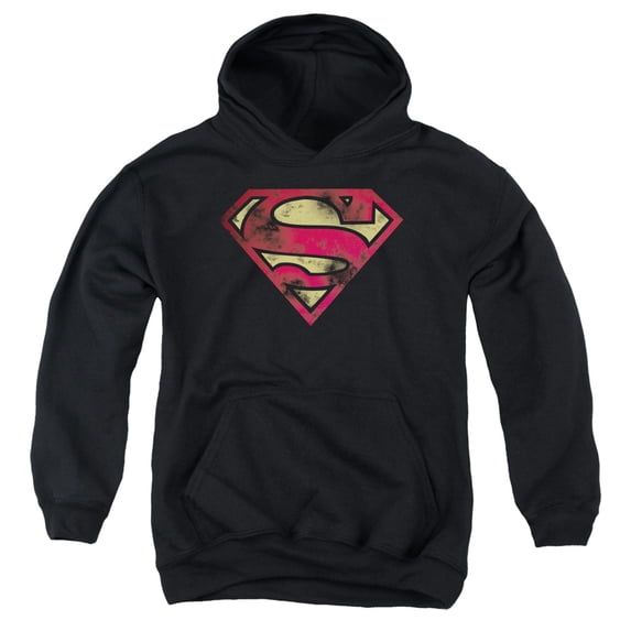 Superman - War Torn Logo - Youth Hooded Sweatshirt - Large