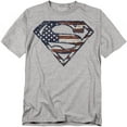 thumbnail image 1 of Superman T-Shirt Wartorn Flag Unisex Graphic Tee For Men & Women Athletic Heather&nbsp;, 1 of 7