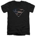 thumbnail image 1 of Superman - Wartorn Flag - Slim Fit V Neck Shirt - Small, 1 of 2