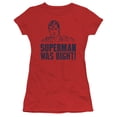 thumbnail image 1 of Superman Was Right Junior Women's T-Shirt Sheer Red, 1 of 1