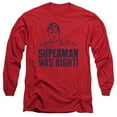 thumbnail image 1 of Superman Was Right Long Sleeve Adult 18/1 T-Shirt Red, 1 of 1