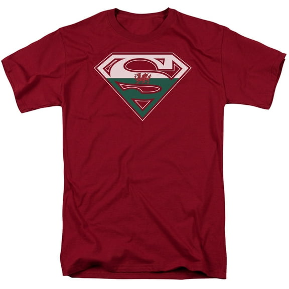 Superman Welsh Shield Adult 18/1 T-Shirt Cardinal