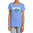 thumbnail image 1 of Superman Welsh Shield Women's T Shirt, Carolina Blue, Large, 1 of 6