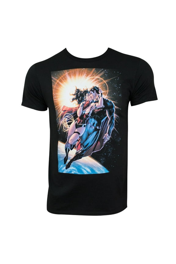 Wonder Woman Space Kiss Men's Black T-Shirt Tee Shirt