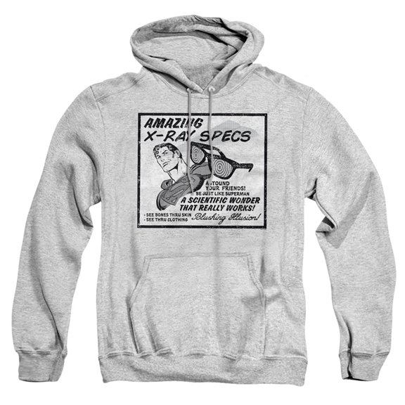 Superman X-Ray Specs Advert Adult Pull-Over Hoodie, Athletic Heather, Small