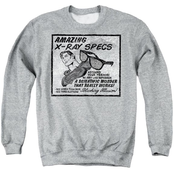 Superman X-Ray Specs Advert Unisex Adult Crewneck Sweatshirt, Athletic Heather, X-Large