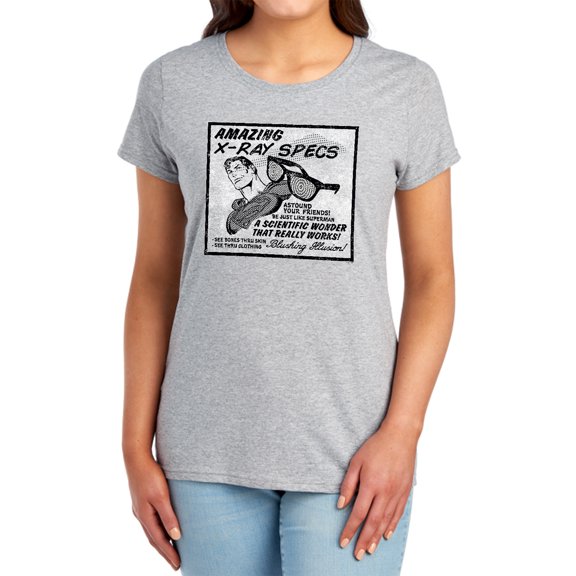 Superman X-Ray Specs Advert Women's T Shirt, Athletic Heather, X-Large
