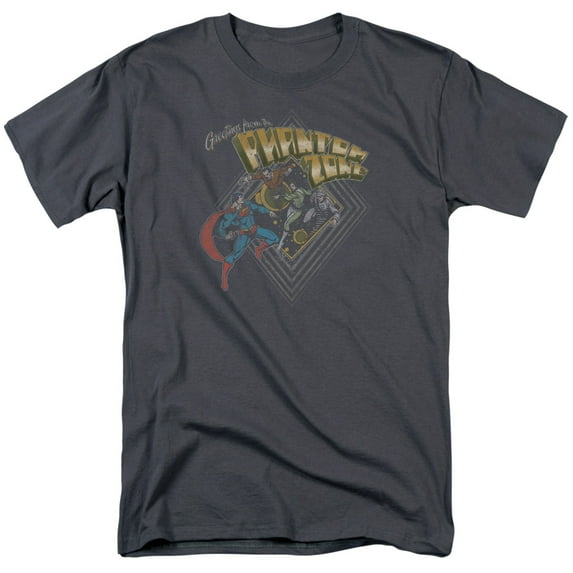 Superman Zod Greetings Adult 18/1 T-Shirt Charcoal