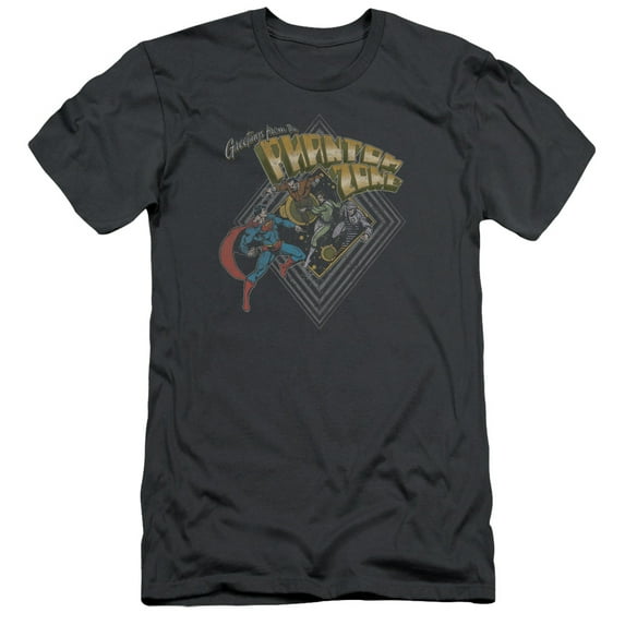 Superman Zod Greetings Adult 30/1 T-Shirt Charcoal