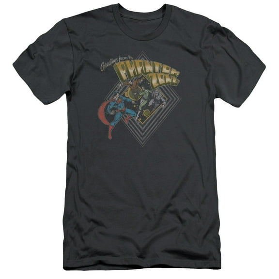 Superman Zod Greetings Adult 30/1 T-Shirt Charcoal