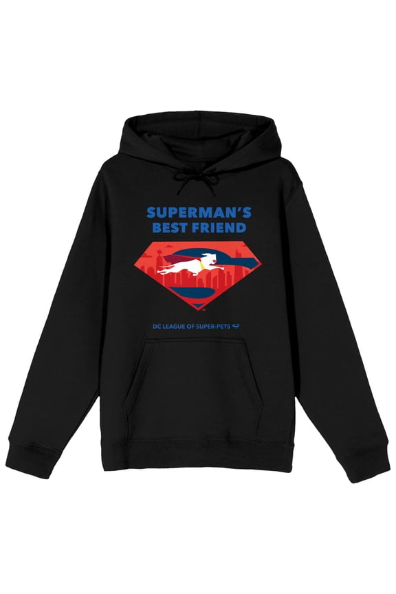 Superman's Best Friend Krypto Men's Black Graphic Hoodie-XS