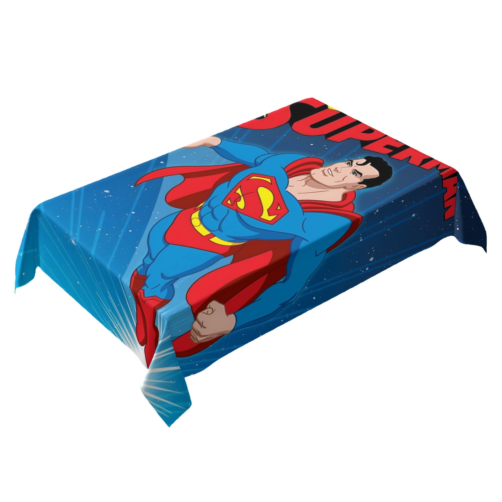 Superman-theme square tablecloth has an iconic print, fits most tables, and is easy to care for perfect gifts for fans friends and family55" x 71"140*180cm