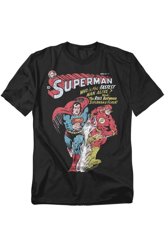 Superman vs The Fastest Man Alive Men's Flash T-Shirt-XLarge