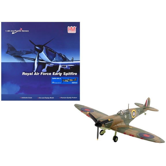 Supermarine Spitfire Mk.1a Fighter Aircraft "P.C. Hughes" (1940) British Royal Air Force 1/48 Diecast Model by Hobby Master
