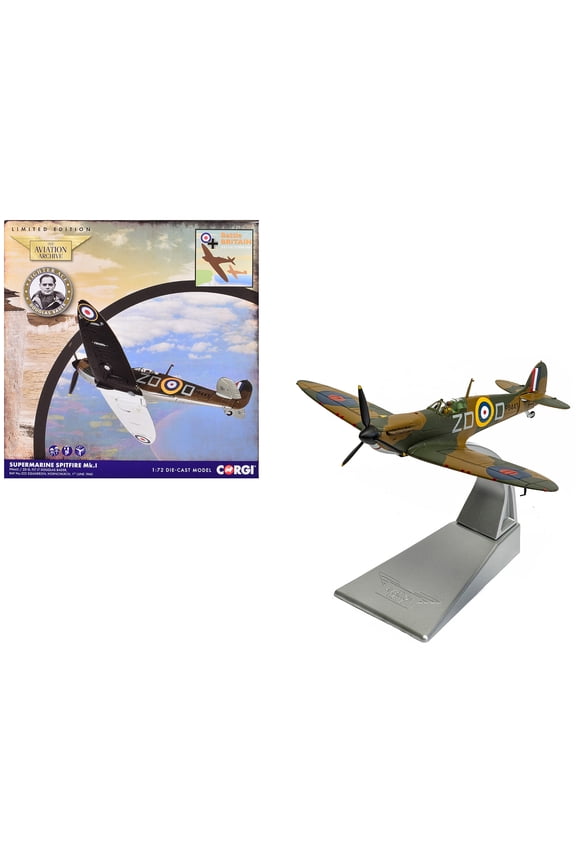 Supermarine Spitfire MkI Fighter Aircraft Royal Air Force "The Aviation Archive" Series 1/72 Diecast Model by Corgi