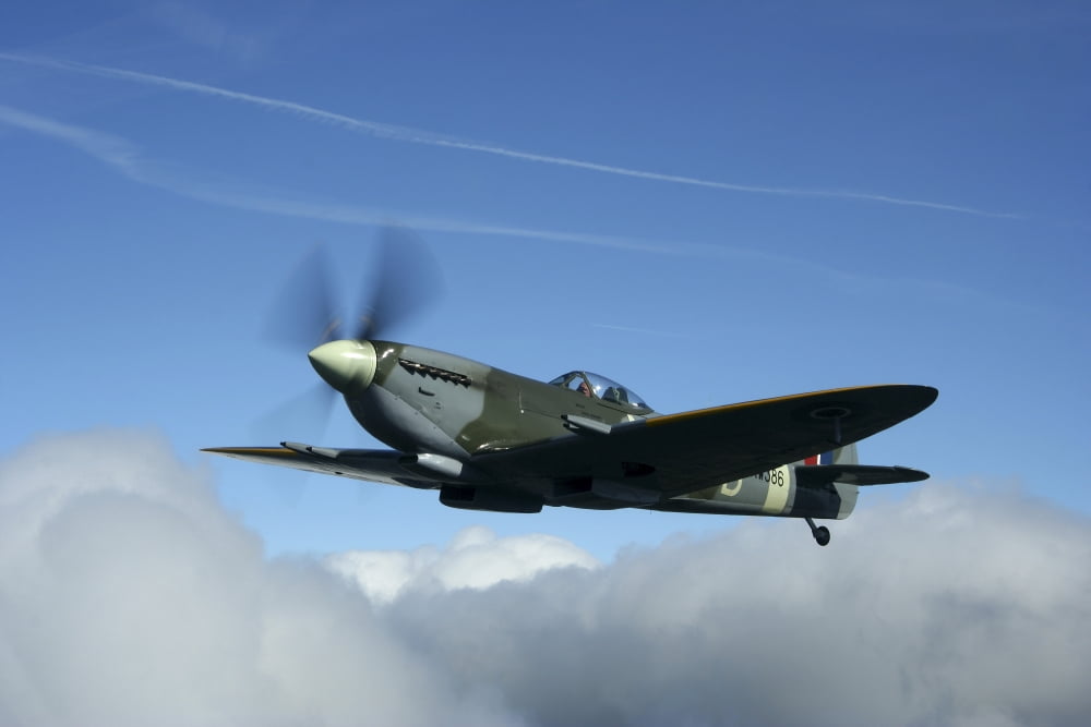 Supermarine Spitfire MkXVI fighter warbird of the Royal Air Force Canvas Art - Daniel KarlssonStocktrek Images (35 x 23)