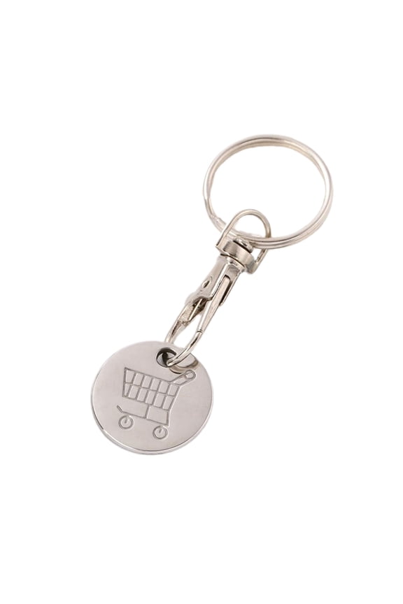 Supermarket Cart Round Label Car Keychain Novel Accessories Student Bag Metal Color Vintage Key Pendant Decoration