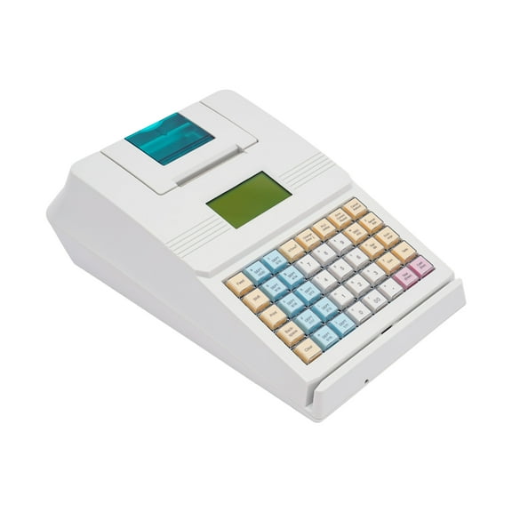Supermarket Cash Register, ABS Construction, 10,000 PLU, 2 RS232 Ports, 2.75in/sec Printing Speed, Built-In Chip, Programmable Login Password