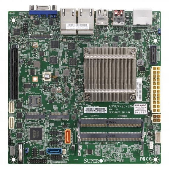 Supermicro A3SEV-4C-LN4 Motherboard - Intel Atom Processor x6425E - Single Socket FCBGA 1493 - DDR4 3200MHz - Mini ITX