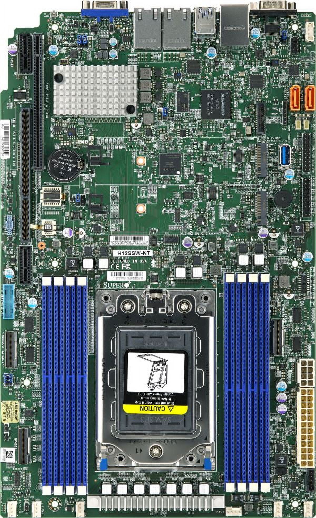 Supermicro H12SSW-NT Motherboard - AMD EPYC 7003/7002 Series Processors - Socket SP3 Registered ECC DDR4 SATA3 - Proprietary WIO