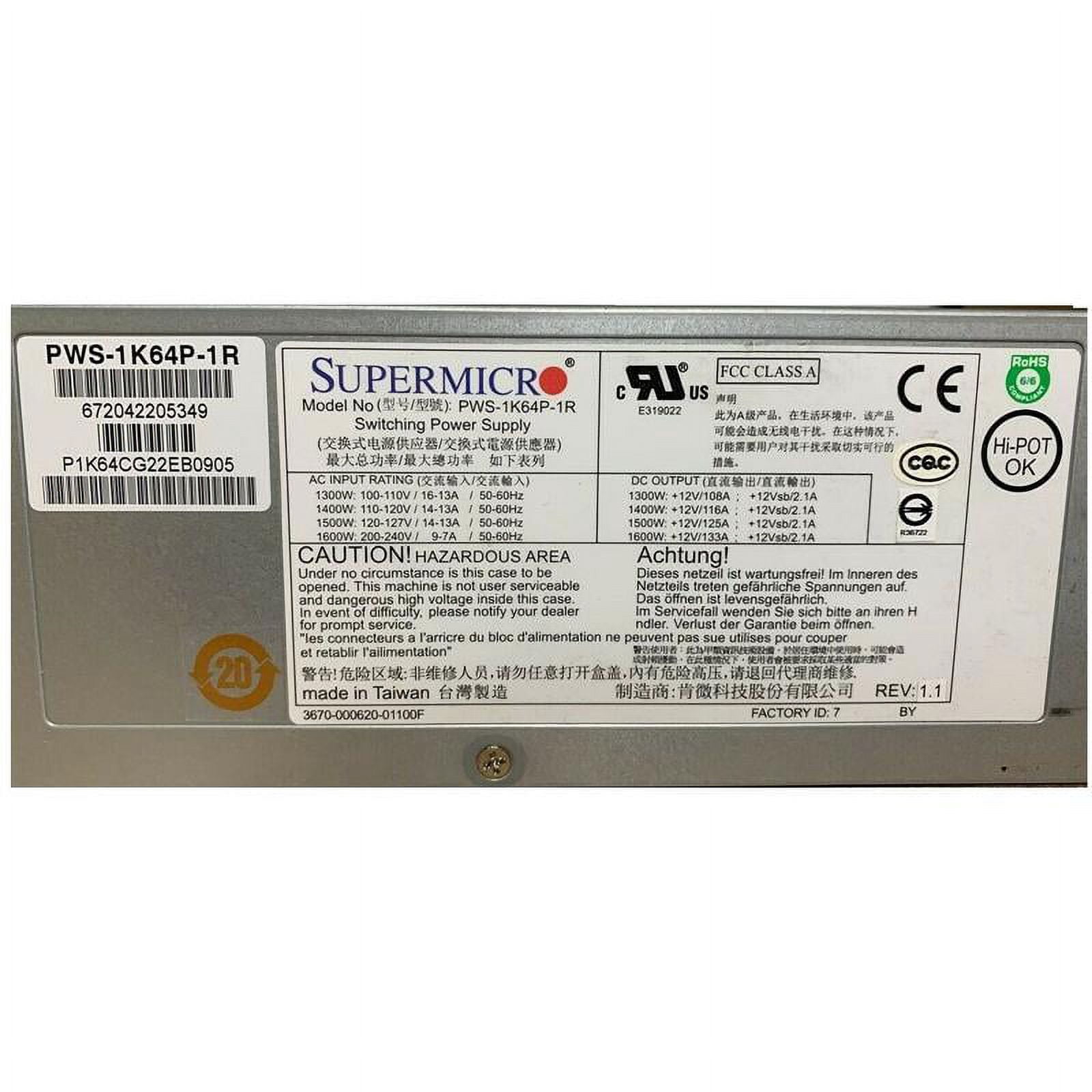 Alimentatore SuperMicro PWS-1K02A-1R 1000Watt 80 - Usato Ma Funzionante