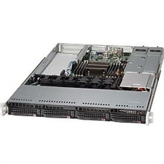 Supermicro SuperChassis 815TQ-R706WB (Black) - Rack-mountable - Black - 1U - 4 x Bay - 750 W - Power Supply Installed - EATX, WIO Motherboard Supported - 4 x Fan(s) Supported - 4 x External 3.5"