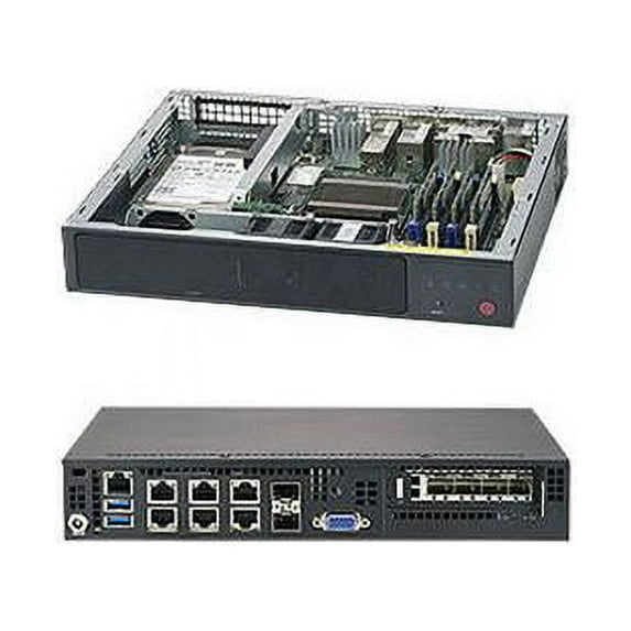Supermicro SuperServer E300-9A - Server - Mini-1U - 1-way - 1 x Atom C3858 - RAM 0 GB - no HDD - AST2400 - Gigabit Ethernet, 10 Gigabit Ethernet - no OS - monitor: none - black