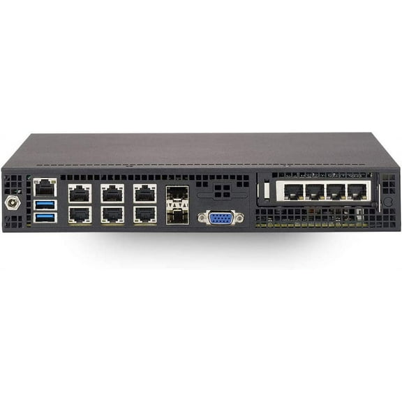 Supermicro SuperServer E300-9D-8CN8TP Mini PC Server - Xeon D-2146NT - Serial ATA/600 Controller - ASPEED AST2500 Graphic Card - 10 Gigabit Ethernet - 1 x SFF Bay(s) 120 W