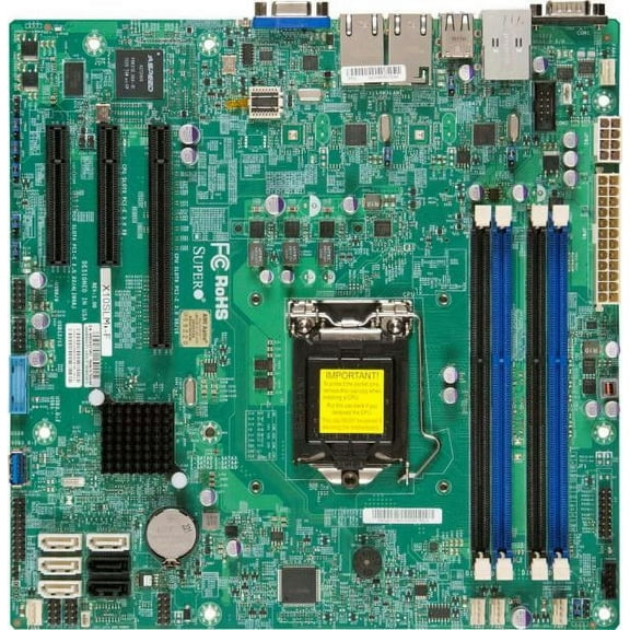 Supermicro X10SLM+-F Micro-ATX Motherboard Intel - C224 Express - Single socket H3 (LGA 1150)