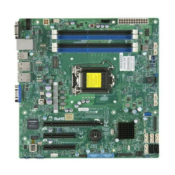 Supermicro X10SLM-F Micro-ATX Motherboard - Single Socket LGA 1150 -Intel Xeon E3-1200 v3/v4, 4th gen -Intel C224 Chipset - DDR3 1600 Micro-ATX