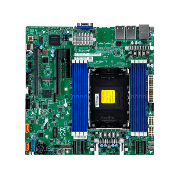 Supermicro X14SBM-TF Server Motherboard, Intel Xeon 6700E-series processors, Single Socket LGA-4710 (Socket E2) supported, CPU TDP supports Up to 350W TDP