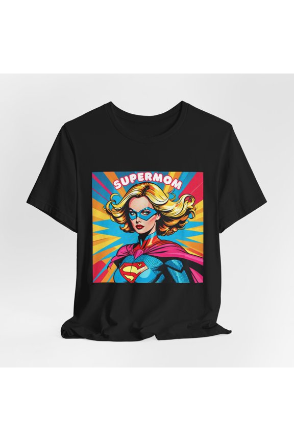 Supermom Mother's Day 2024 For Mom Funny Gift Idea Jersey Short Sleeve Tee