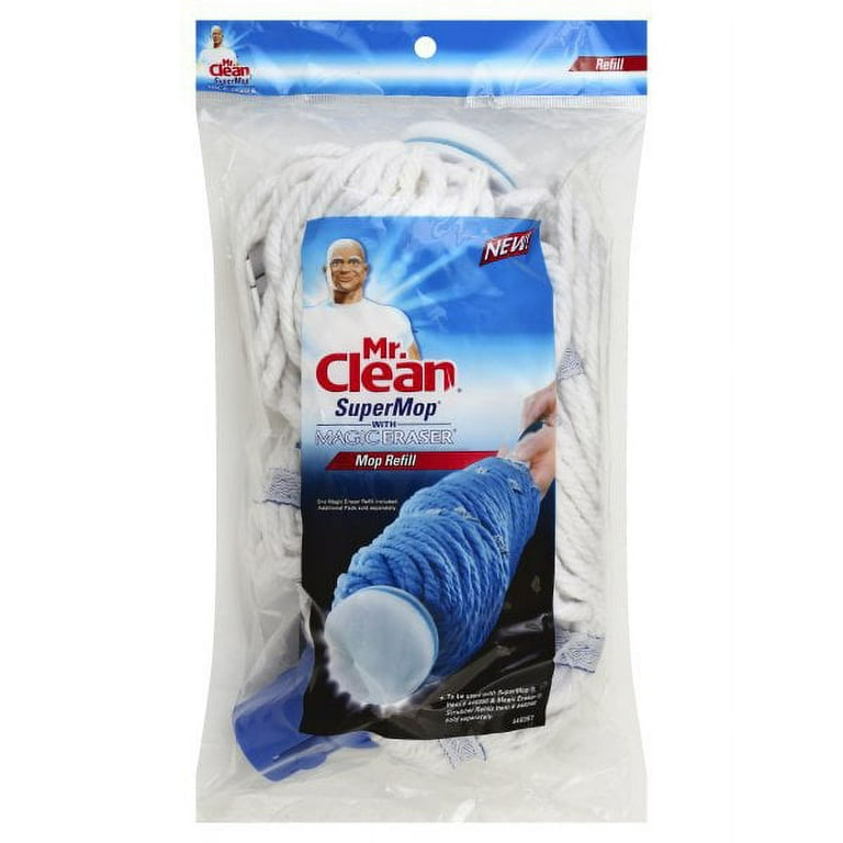 SuperMop with Magic Eraser Mop Refill, Cotton, Blue SuperMop with Magic Eraser Mop Refill, Cotton, Blue