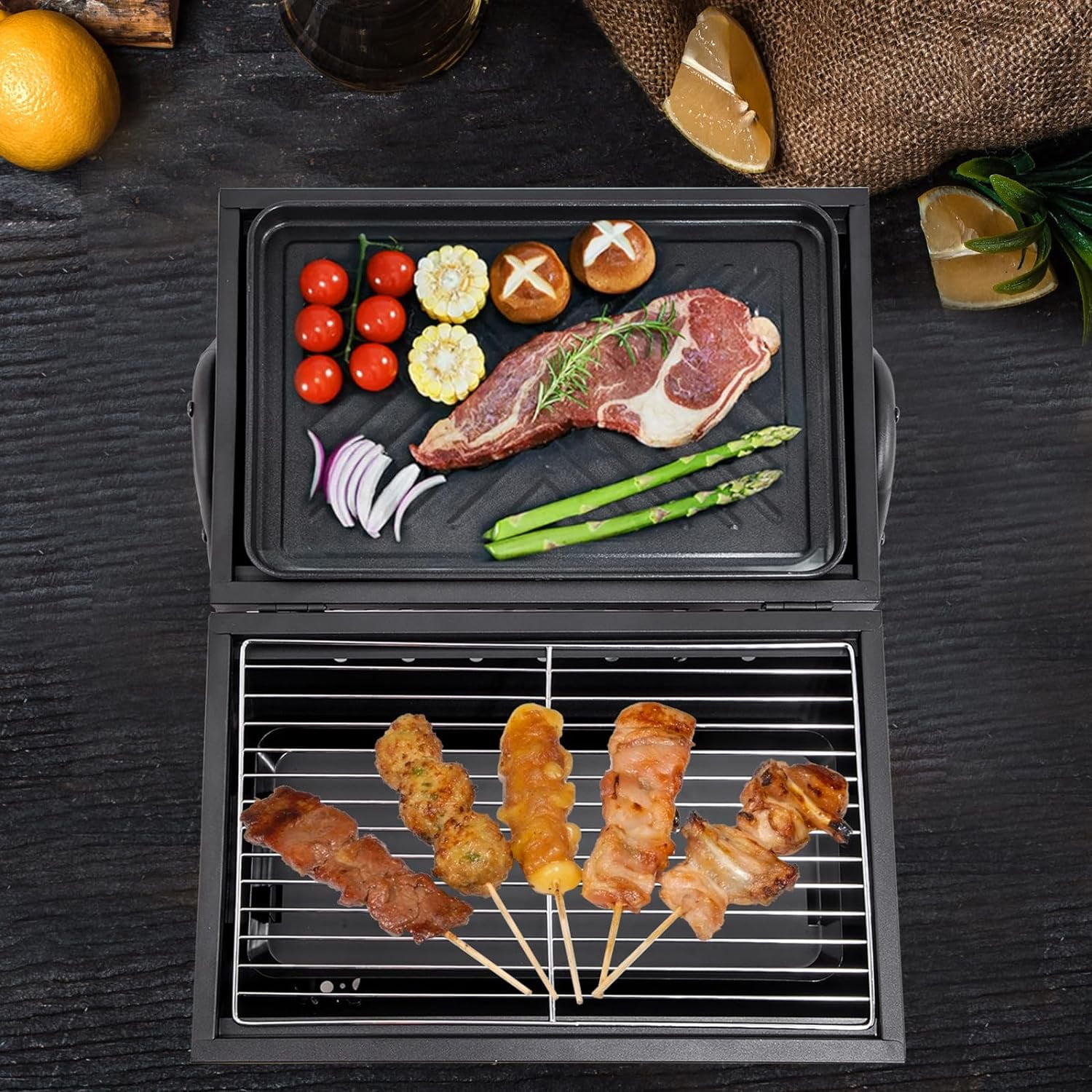 Supernal Portable Charcoal Grill,Tabletop Charcoal Grill,BBQ Grill for ...