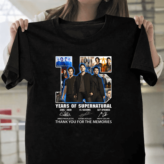 Supernatural 15 Years Anniversary Winchester Unisex T-Shirt, up to size 3XL.