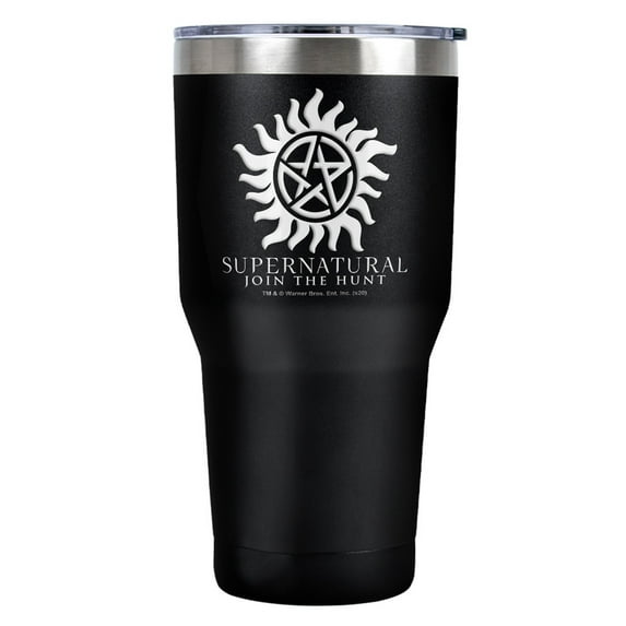 Supernatural Anti Possession Symbol Stainless Steel Tumbler 30 oz Coffee Travel Cup, Vacuum Insulated & Double Wall with Leakproof Sliding Lid