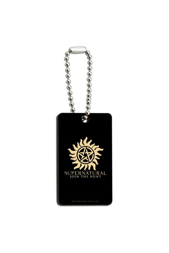 Supernatural Anti Possession Symbol Wood Wooden Rectangle Keychain Key Ring
