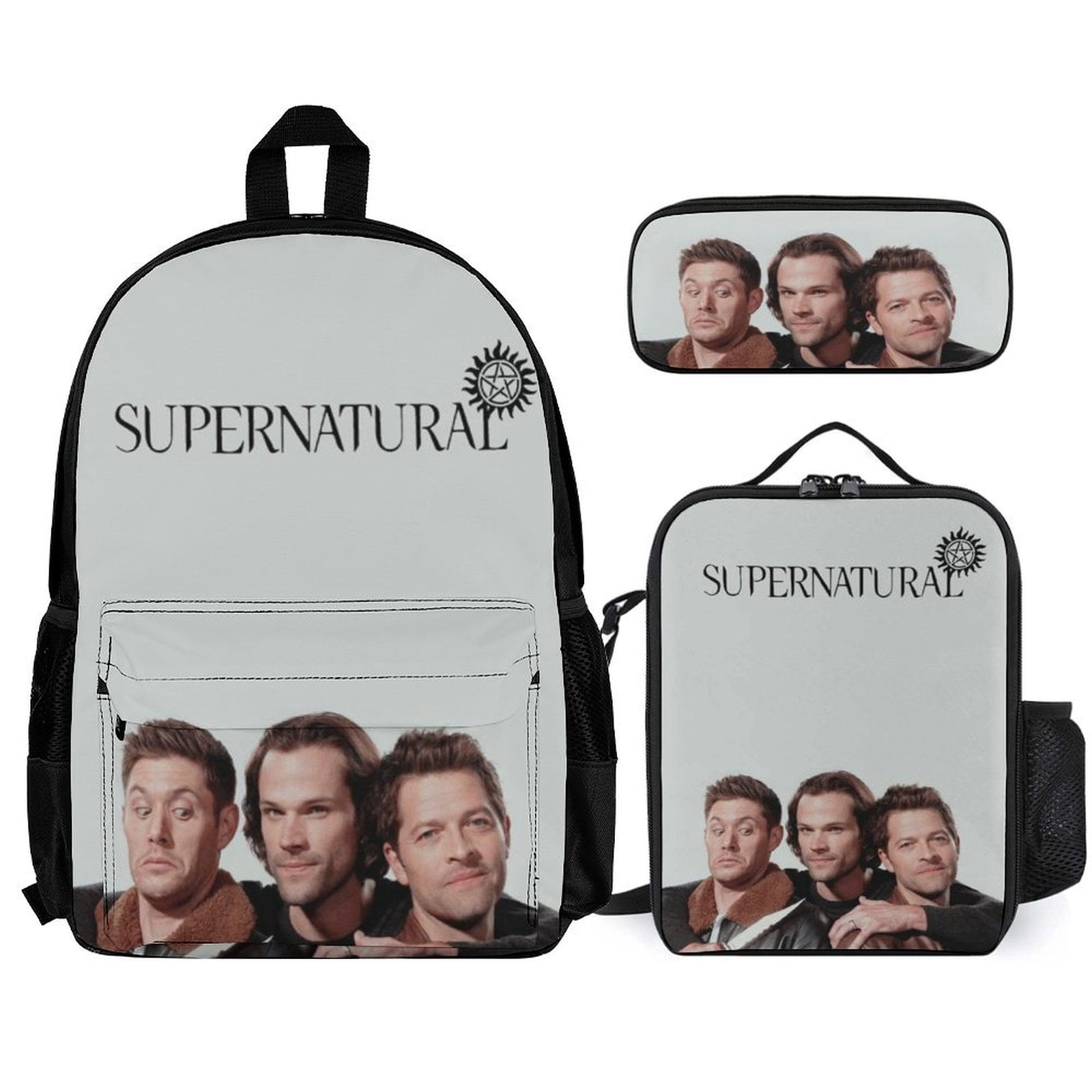 Superbad Rucksack Supernatural Backpack 3 Piece Set Combination, Lunch Bag Pencil Bag ...
