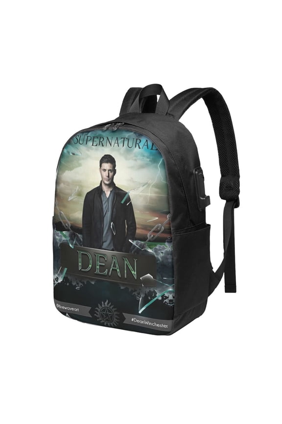 Supernatural Backpack For Men Women Teen , Water Resistant Casual Daypack Fits Laptop With Usb Charging Port,17 In Bookbag For Travel,Hiking,Gift