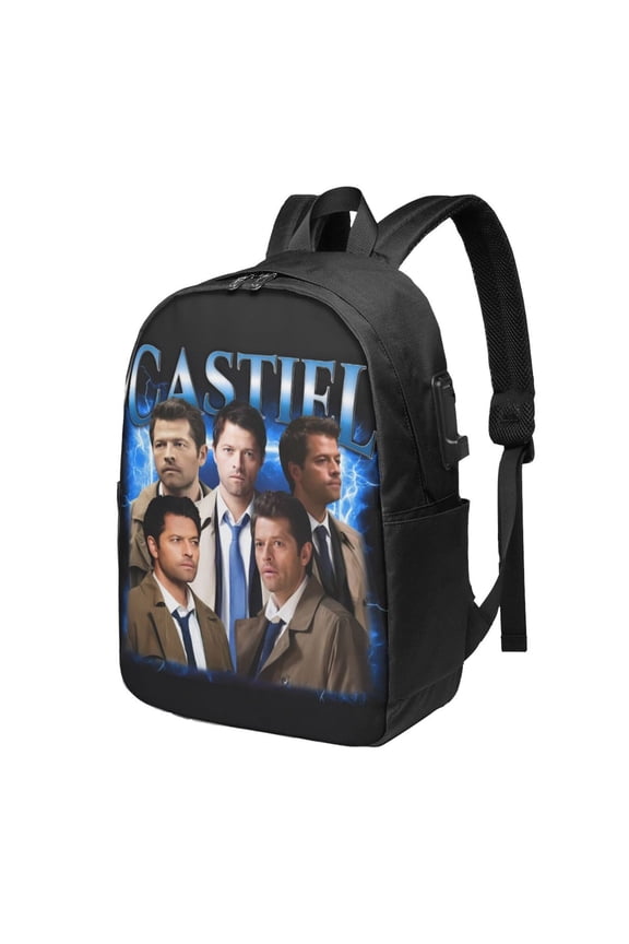 Supernatural Backpack For Men Women Teen , Water Resistant Casual Daypack Fits Laptop With Usb Charging Port,17 In Bookbag For Travel,Hiking,Gift