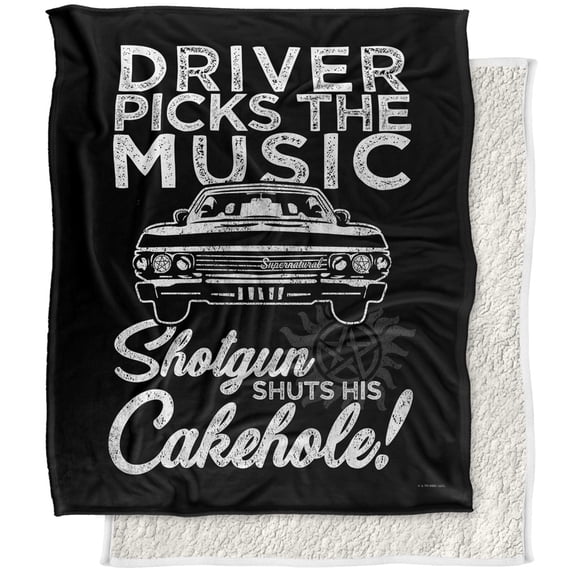 Supernatural Blanket, 50"x60", Driver Picks Music Silky Touch Sherpa Back Super Soft Throw Blanket