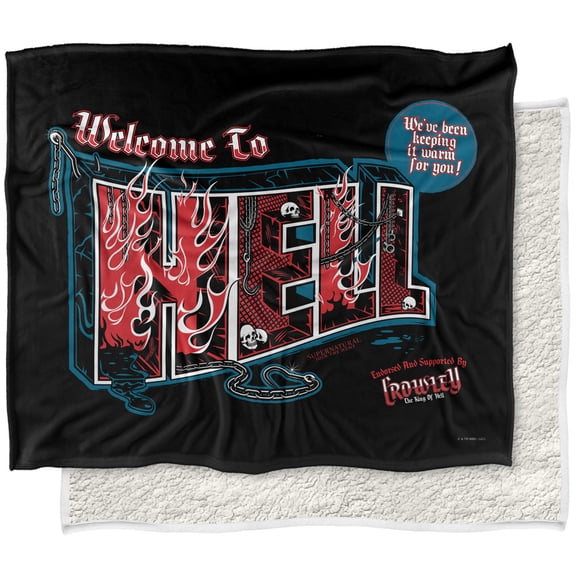 Supernatural Blanket, 50"x60", Welcome Silky Touch Sherpa Back Super Soft Throw Blanket