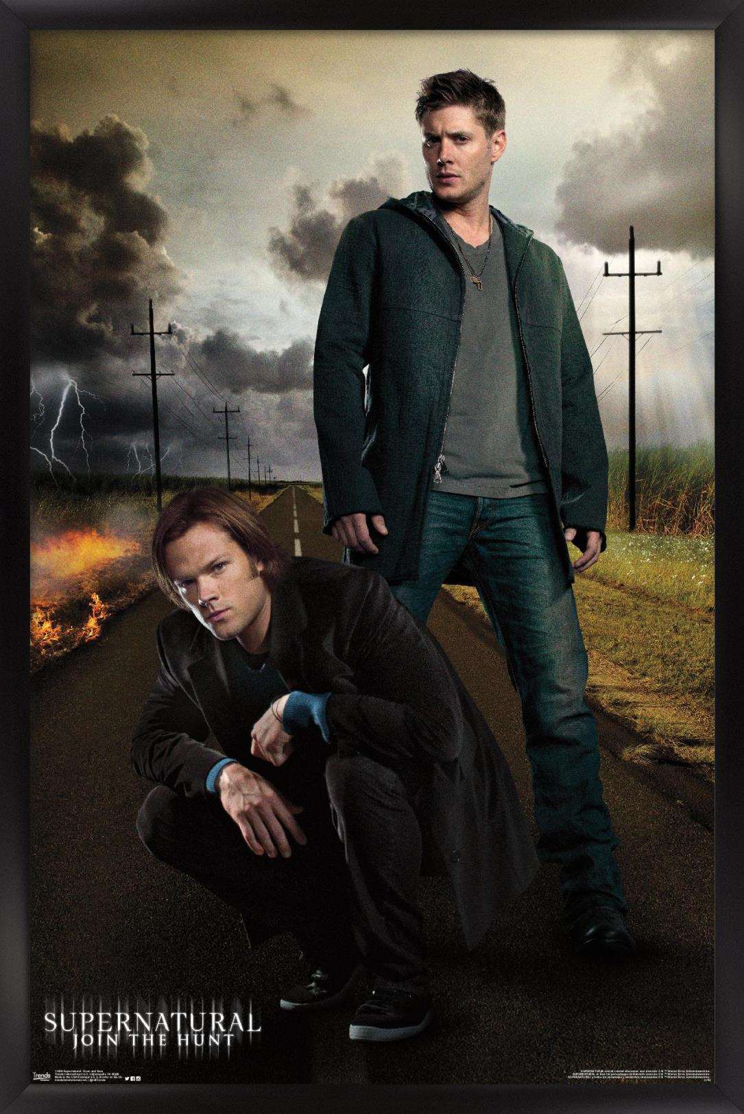 Supernatural - Dean And Sam Wall Poster, 14.725" x 22.375", Framed